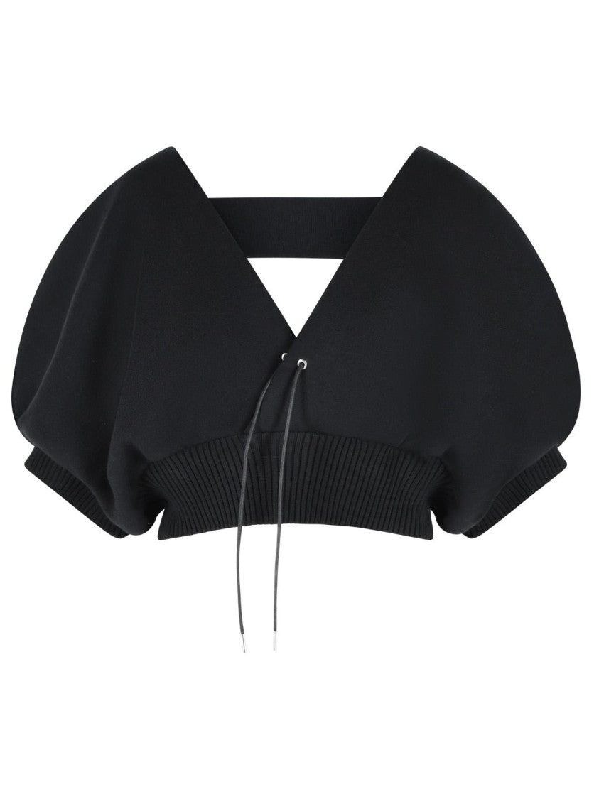Sacai Black Cashmere Blend Top