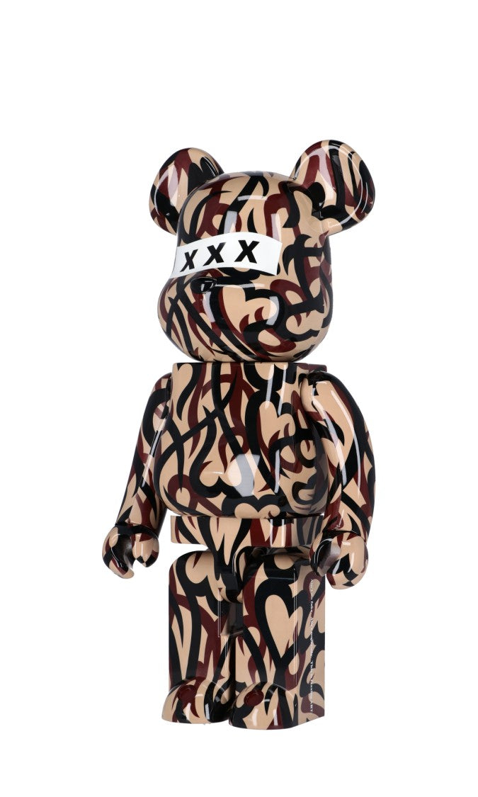 Medicom Toy Bear-Shaped Figure With Abstract Graffiti Design