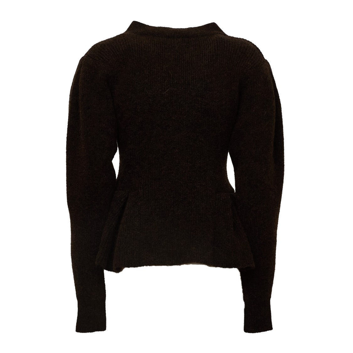 Rotate Pivot V-Neck Peplum Knit Cardigan