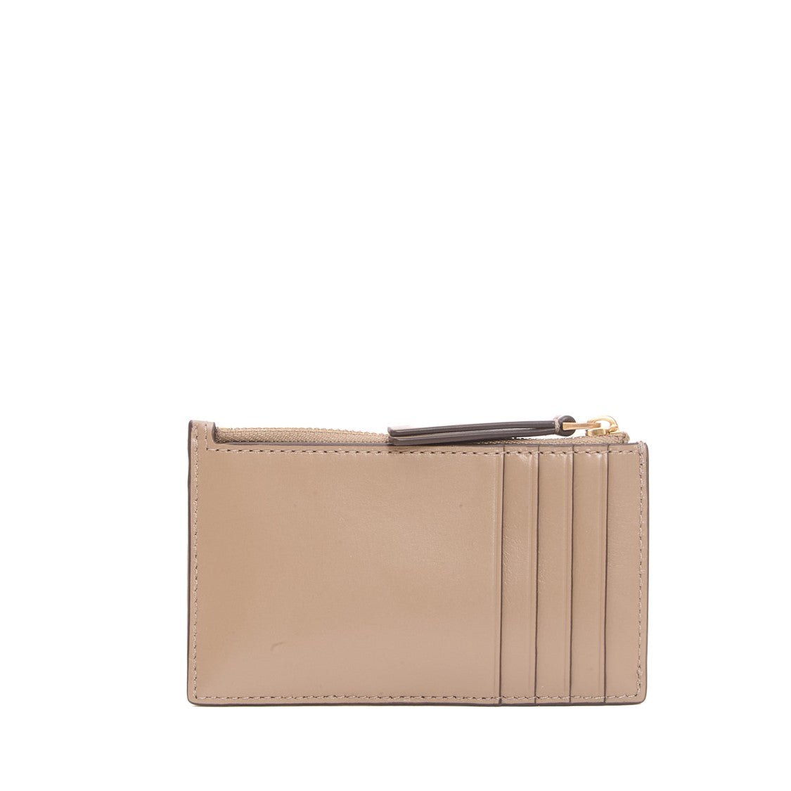 Tory Burch Quilted Leather Zip Case In Taupe