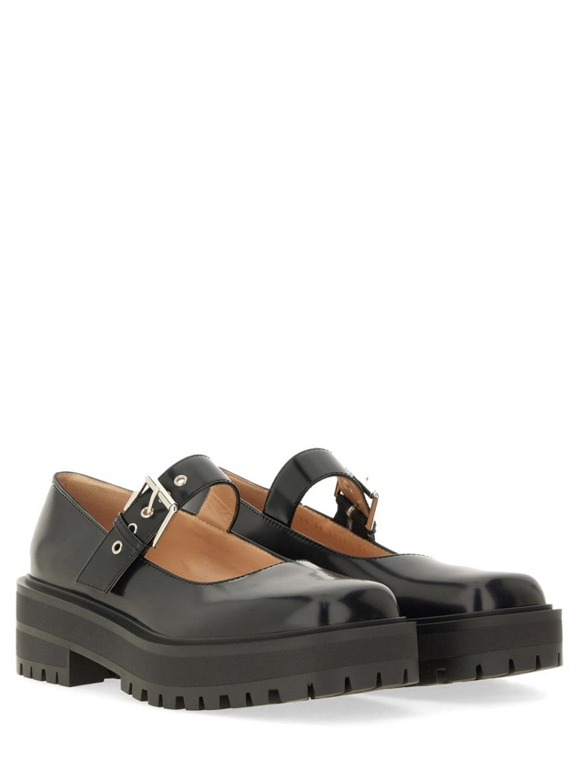 Gianvito Rossi Rounded Toe Leather Sandals