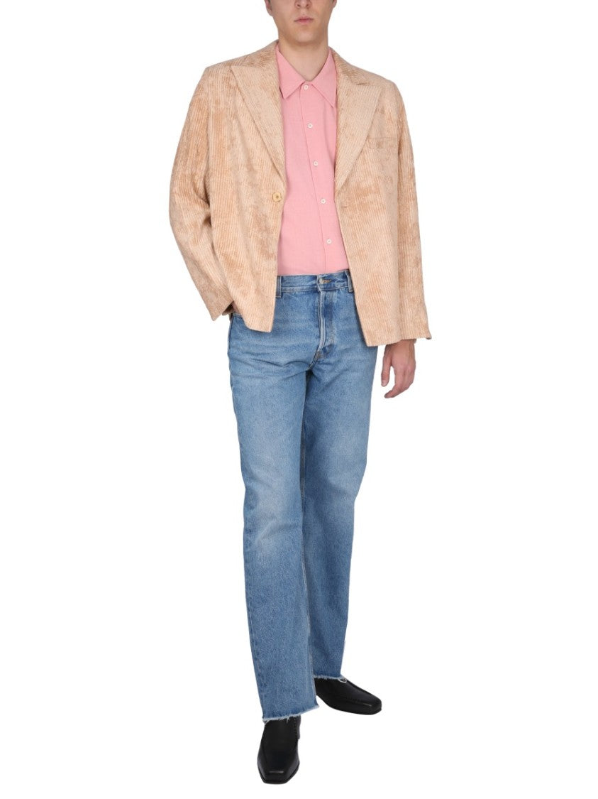 Séfr Light-Wash Jeans With Distressed Hem