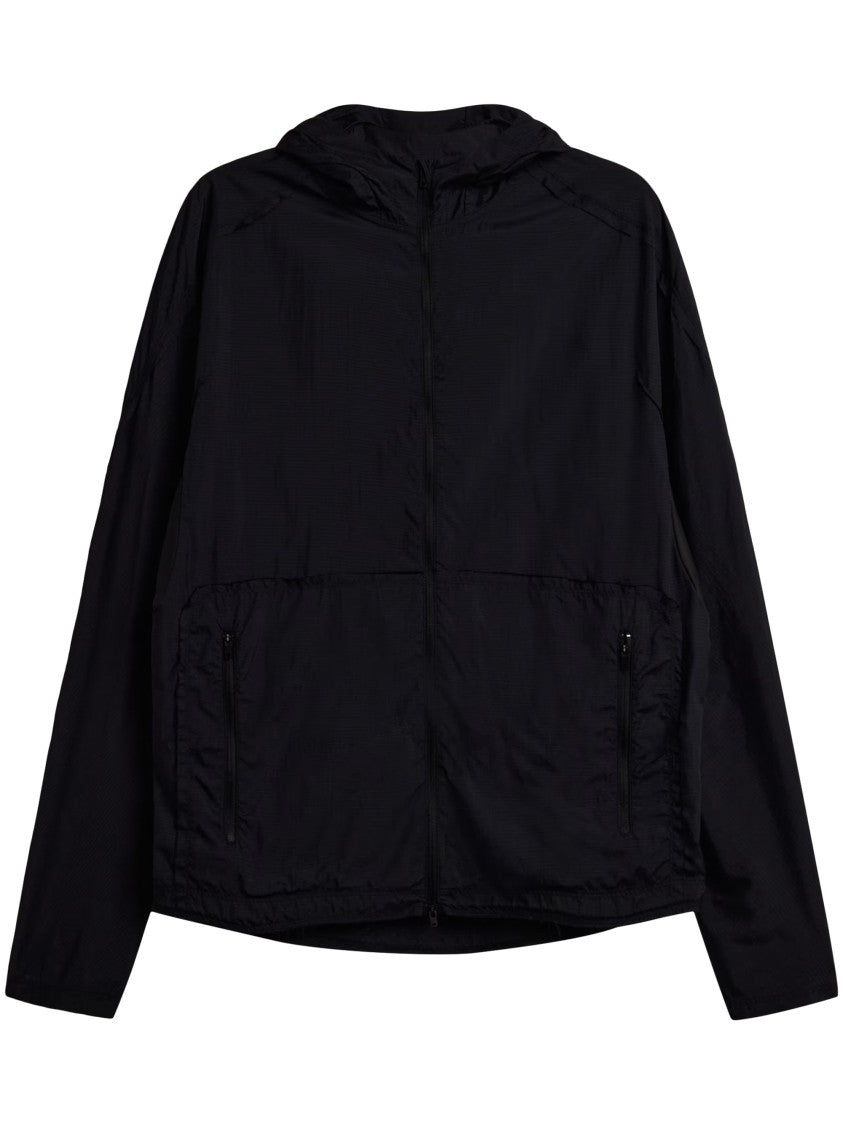 Y-3 Lightweight Black Hooded Jacket With Flap Detail