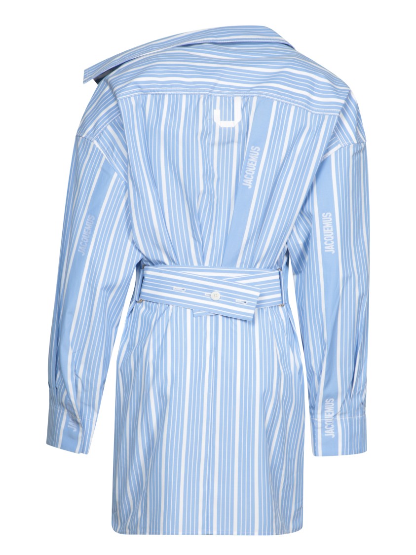 Jacquemus Tailored Mini Dress With Collar And Belted Waist Detail