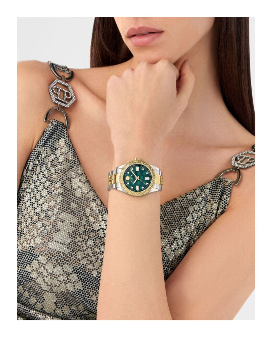Philipp Plein Queen Crystal Watch With Two-Tone Case