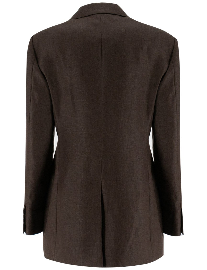 Brunello Cucinelli Dark Chocolate Double-Breasted Jacket