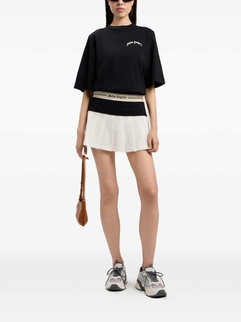 Palm Angels Black Mini Curved Logo Boxy Tee