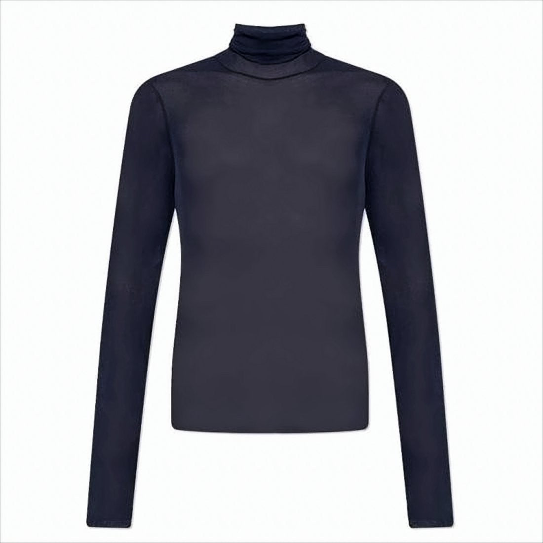 Ami Paris Slim-Fit Long-Sleeve Turtleneck Sweater In Semi-Sheer Fabric