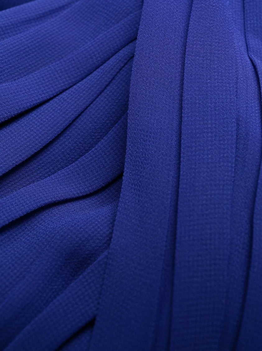 Self-Portrait Cobalt Chiffon Midi Dress