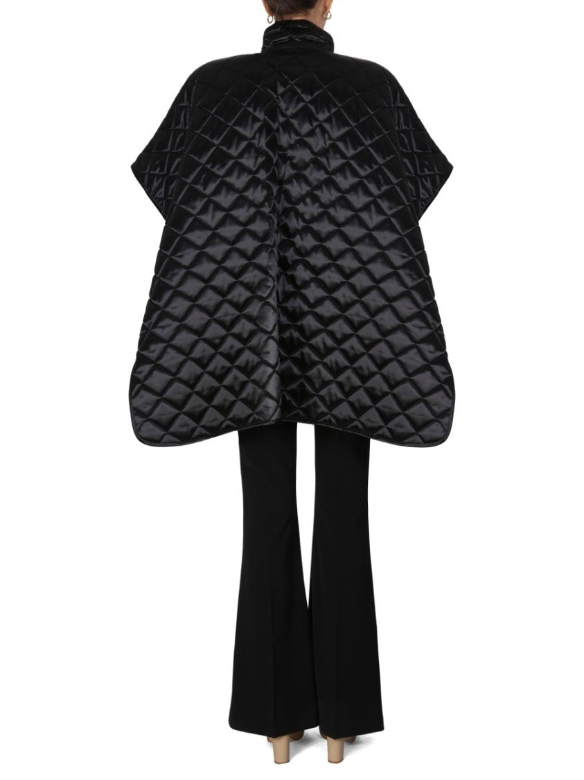 Boutique Moschino Diamond-Pattern Quilted Jacket With High Neck