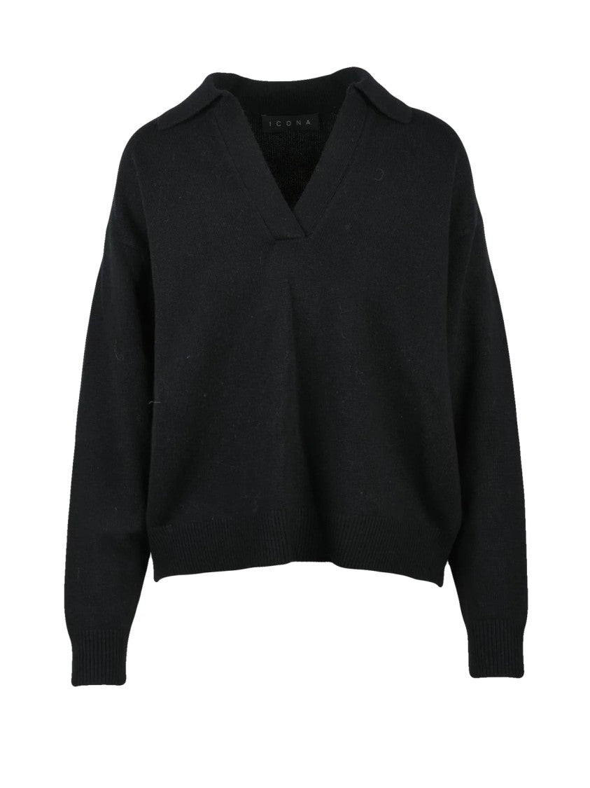 Icona Polo Knit Sweater In Soft Wool-Cashmere Blend