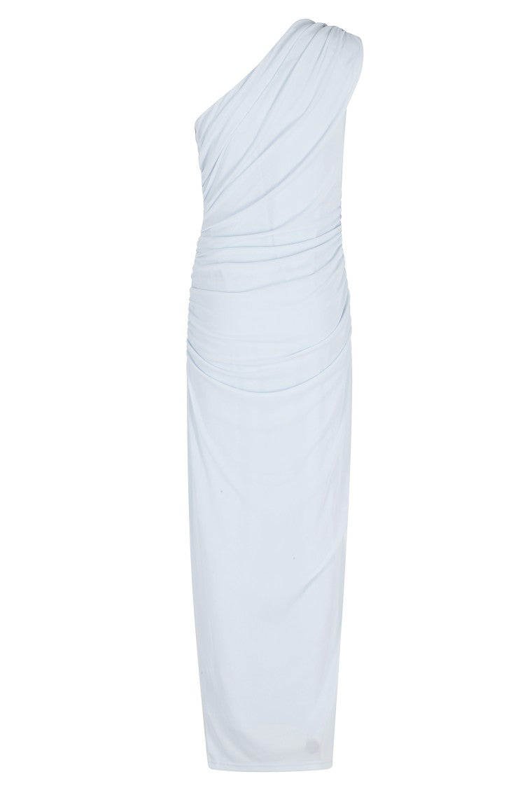 Rotate Heavenly One-Shoulder Draped Polyester Long Evening Dress