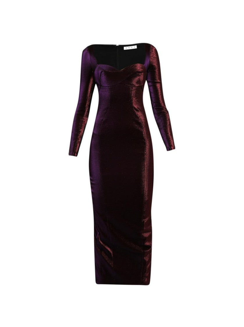 Area Rope Cup Long Sleeve Midi Dress