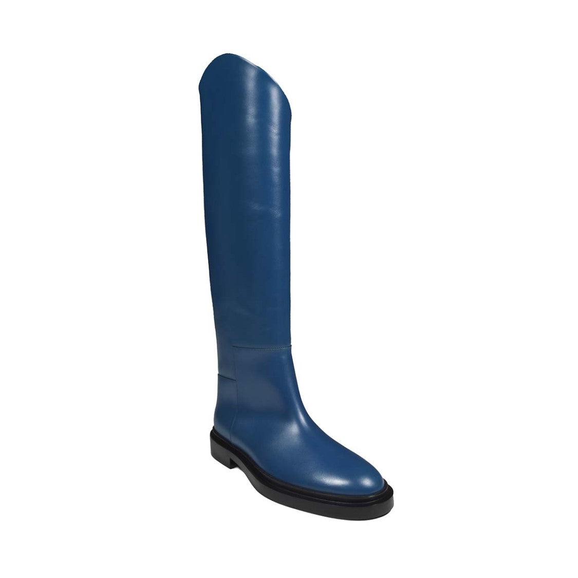 Jil Sander Blue Leather Knee-High Boots