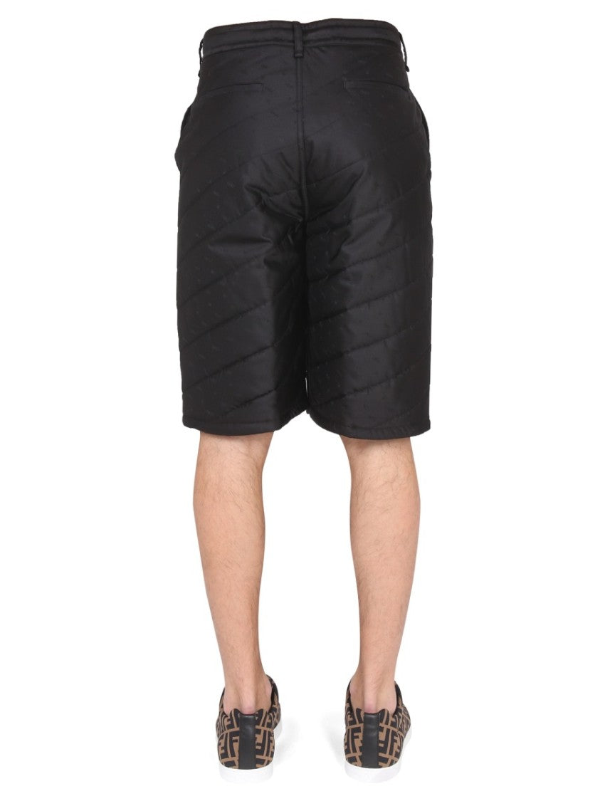 Fendi Quilted Black Bermuda Shorts