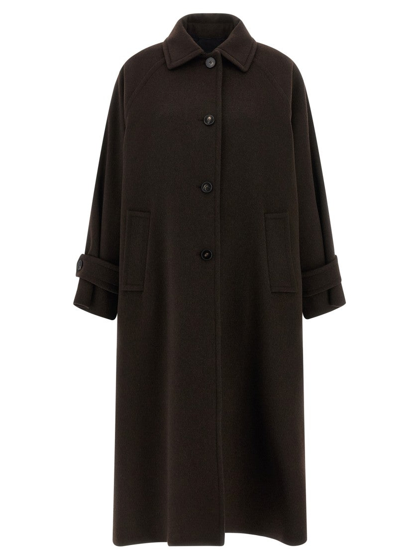 Alberto Biani Comfort Fit Long Virgin Wool Coat
