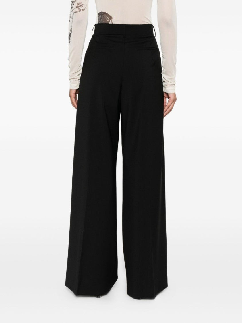 Sportmax Wide-Leg Trousers With Pleat Detailing And High Waist