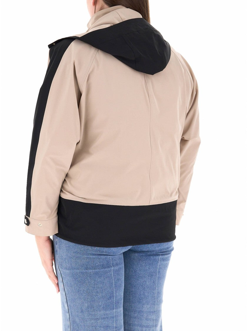 Elena Miro` Caban Boxy Two-Tone Beige/Black Jacket