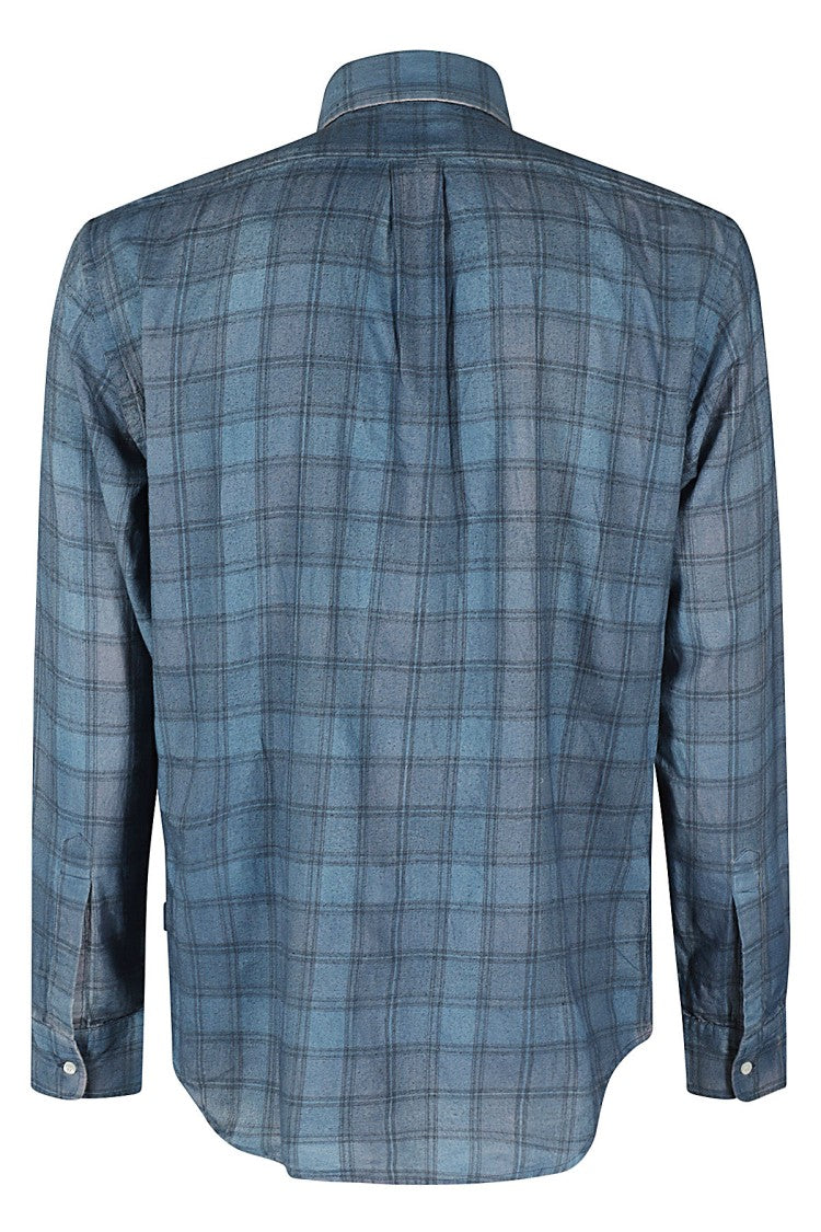 Aspesi Plaid Patterned Button-Down Shirt With Chest Pocket