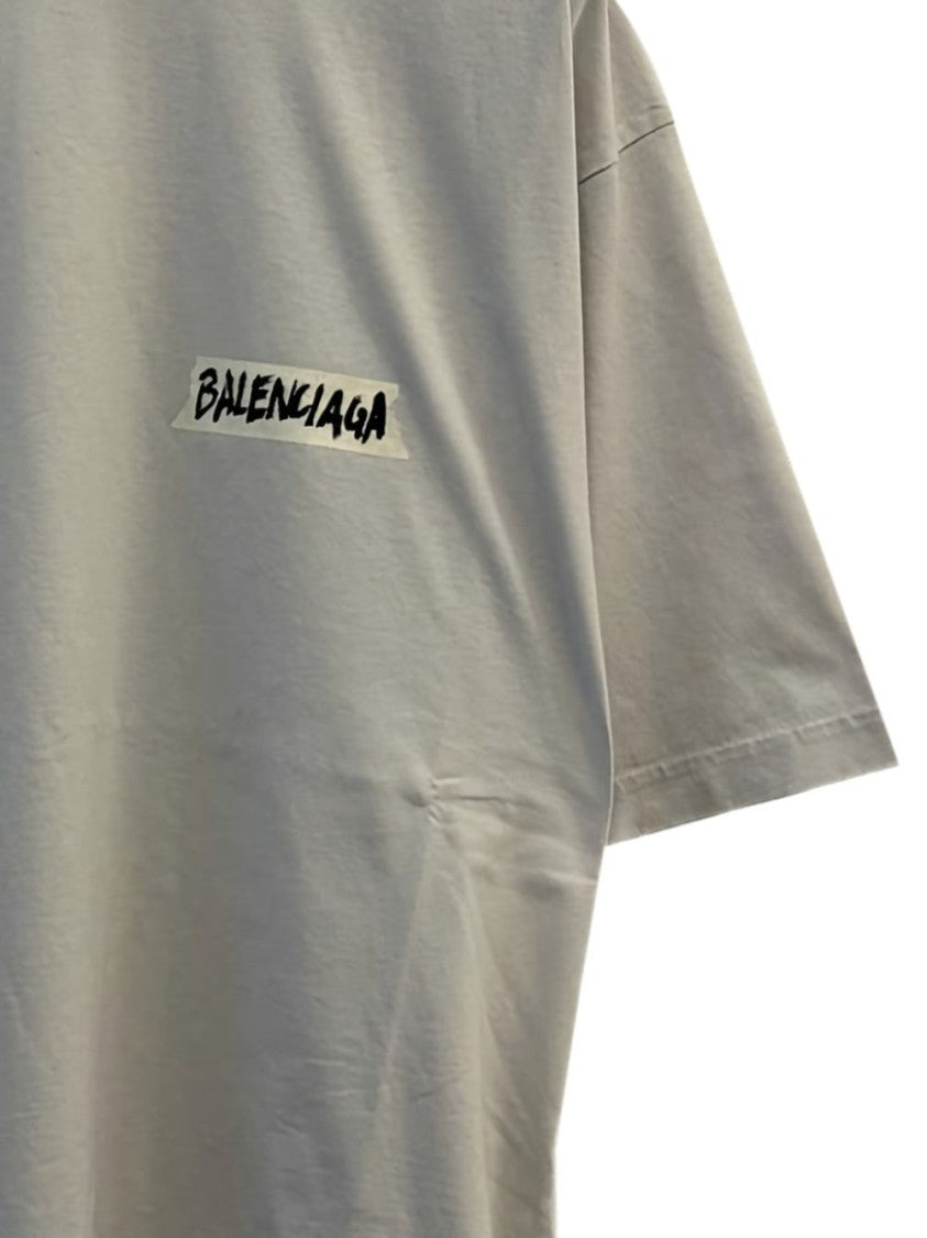 Balenciaga Grey T-Shirtand Bold Text Graphic