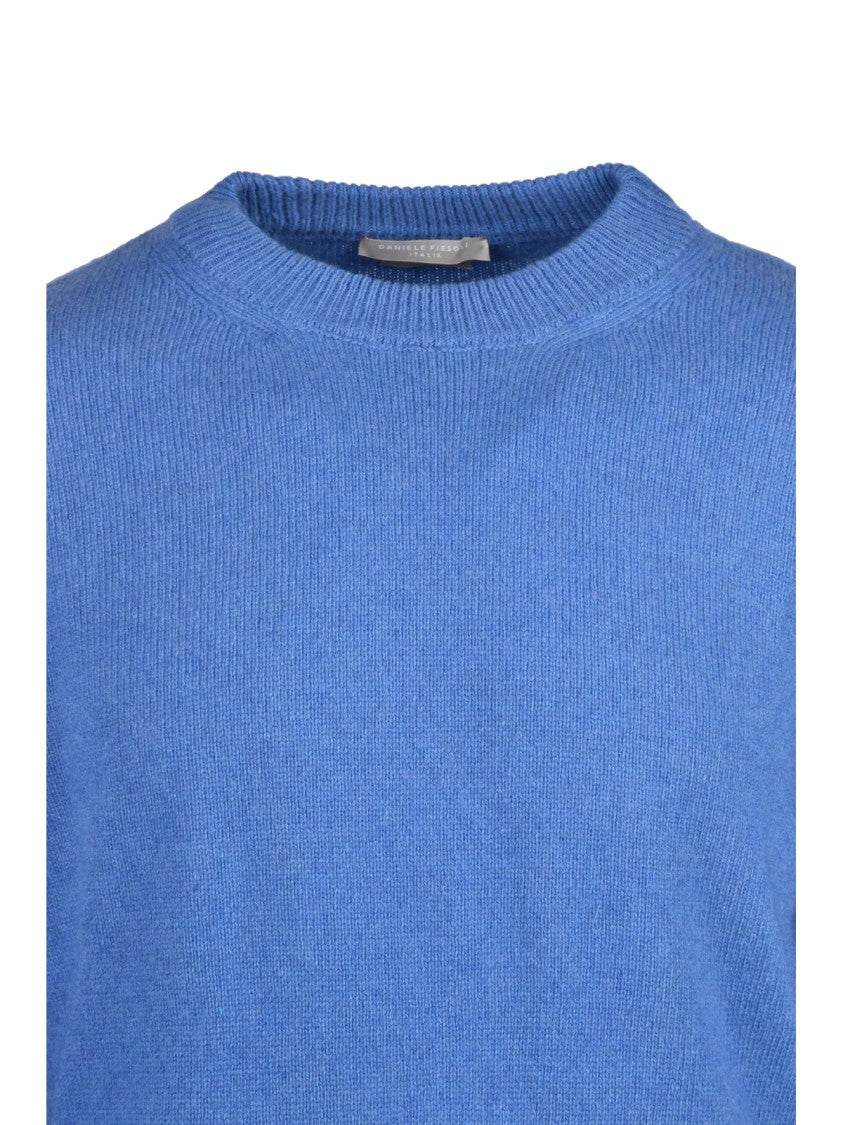 Daniele Fiesoli Crewneck Pullover In Light Blue Cashmere