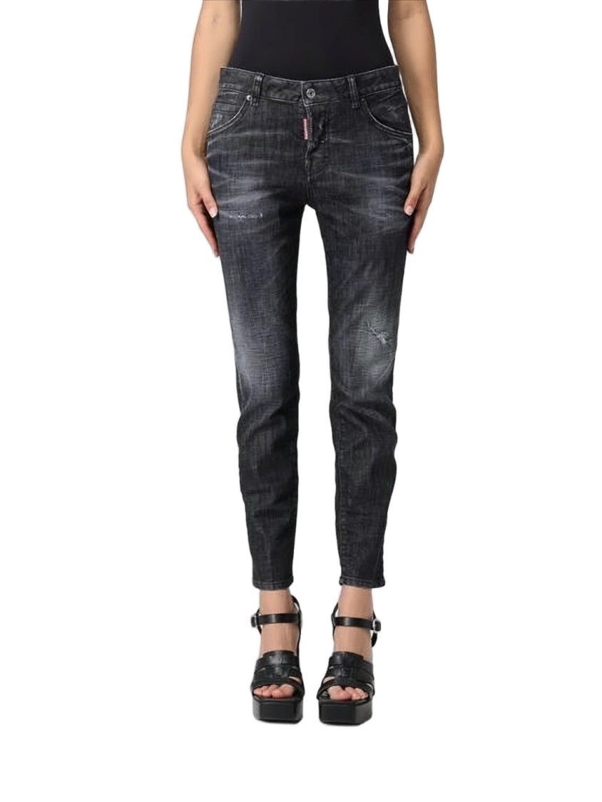 Dsquared2 Slightly Tapered Black Denim Pants