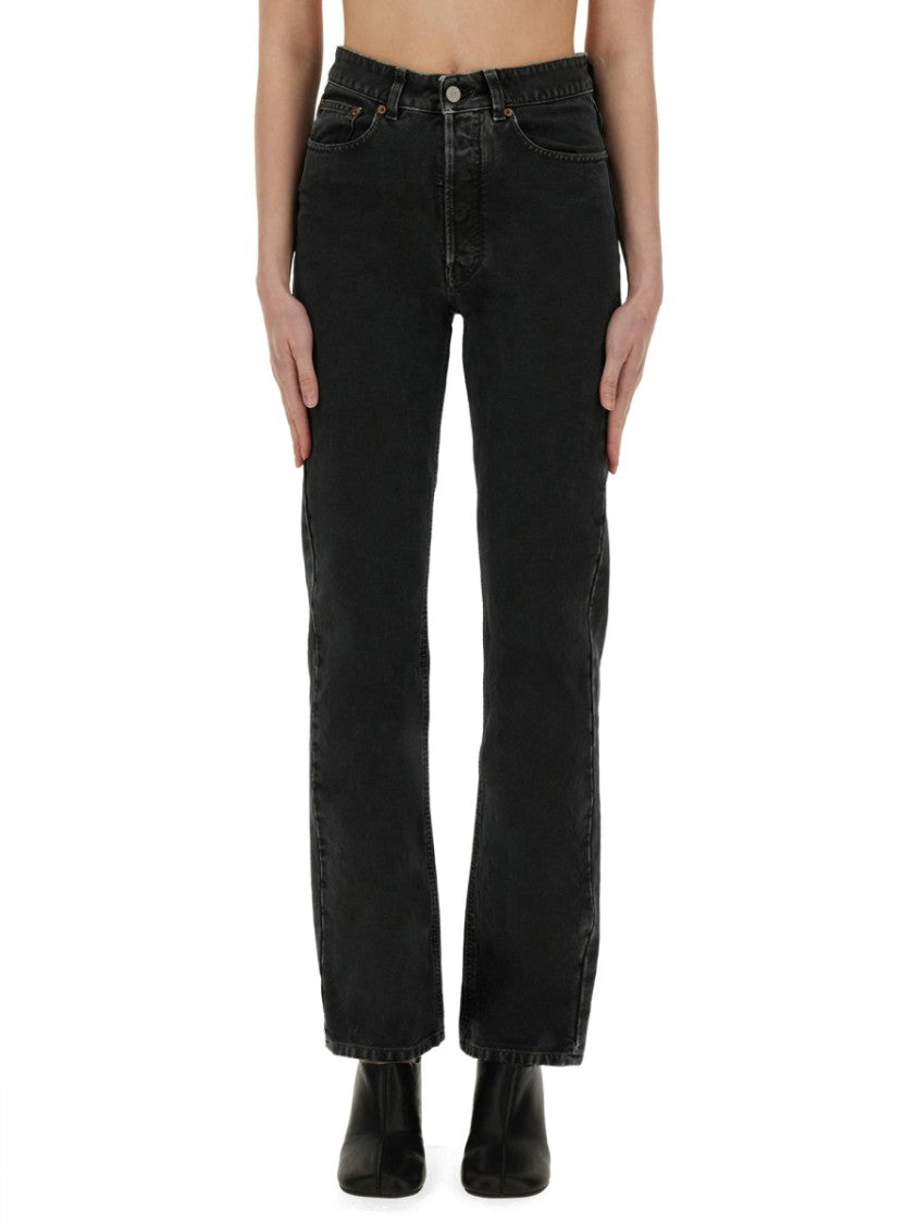 Mm6 By Maison Margiela High-Waisted Black Straight Leg Jeans