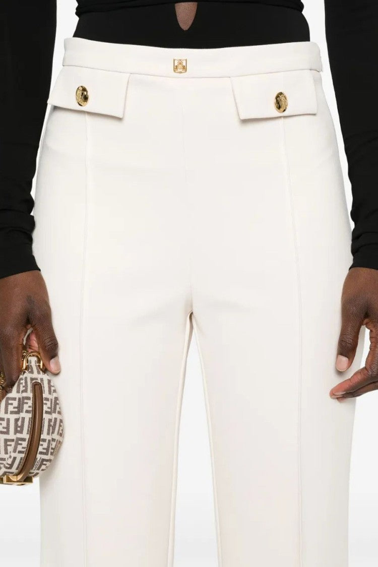 Elisabetta Franchi Flared Trousers With High Waist
