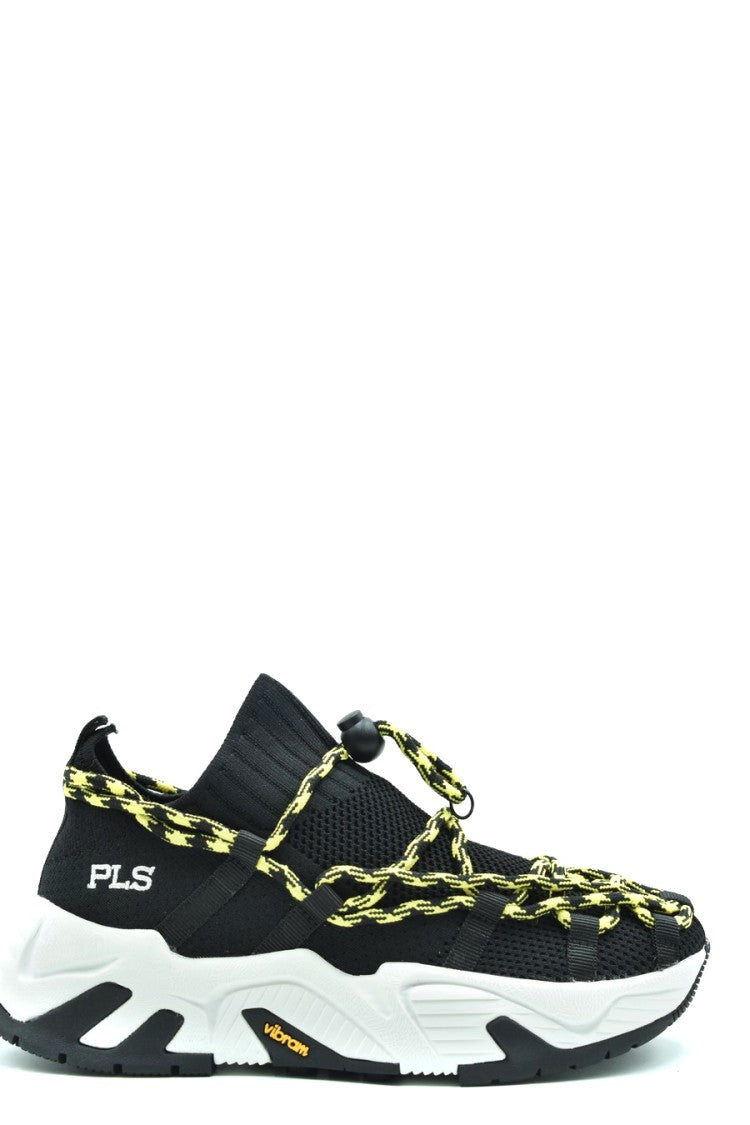 Philosophy Di Lorenzo Serafini Sporty Black Mesh Sneakers With Sole