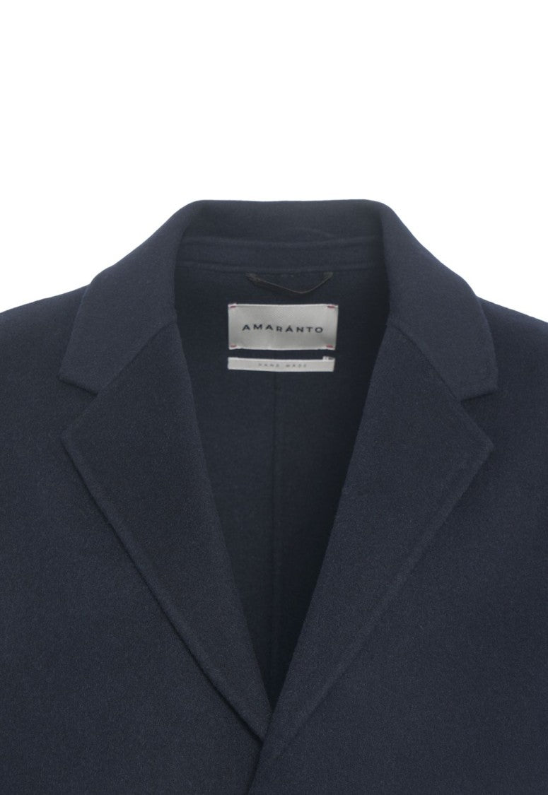 Amaranto Classic Cashmere-Wool Blend Coat With Notched Collar