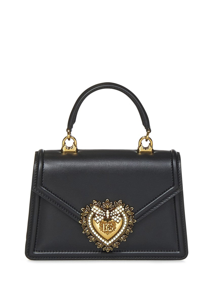 Dolce & Gabbana Structured Black Calf Leather Handbag