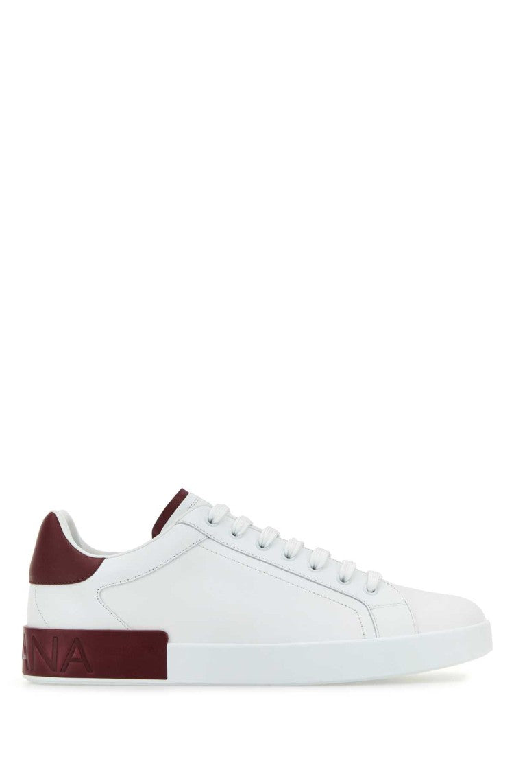 Dolce & Gabbana White Leather Portofino Sneakers