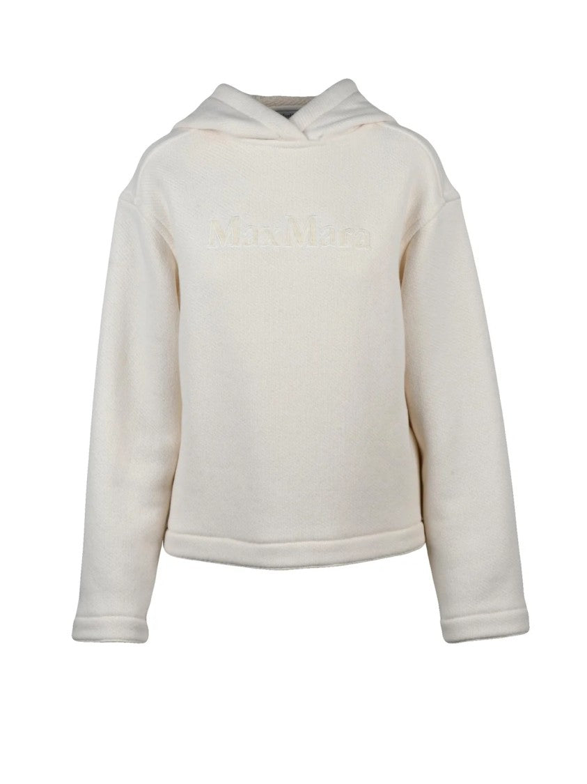Max Mara Cotton Blend Sweatshirt With Subtle Embroidered Logo