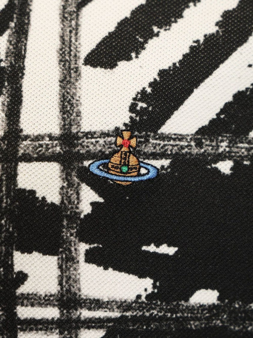 Vivienne Westwood Abstract Grid Pattern Cotton Polo Shirt
