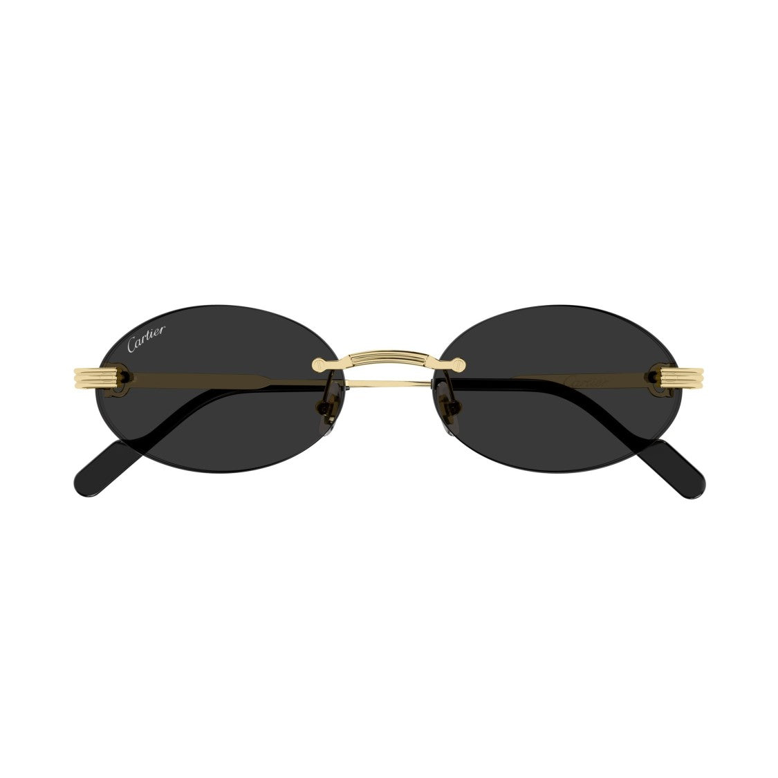 Cartier Oval Rimless Sunglasses With Slender Gold-Toned Bridge