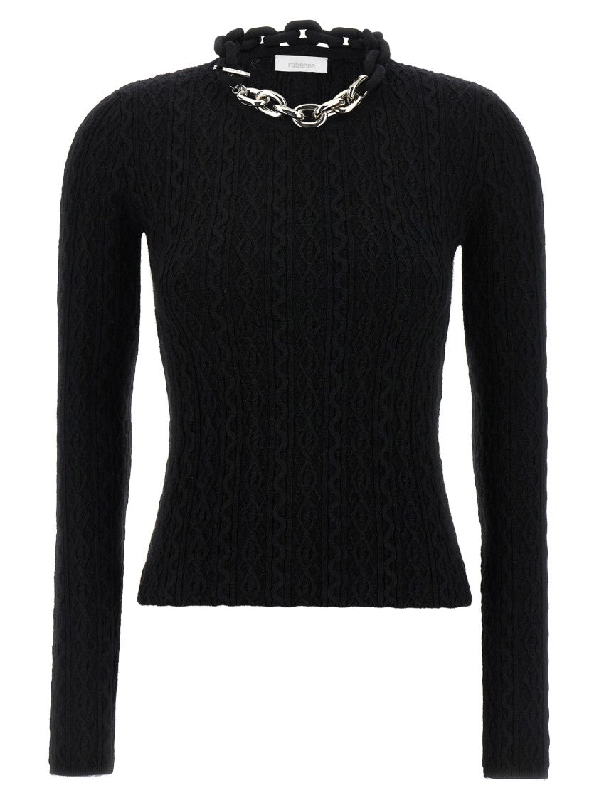 Paco Rabanne Ribbed Wool-Cashmere Blend Sweater