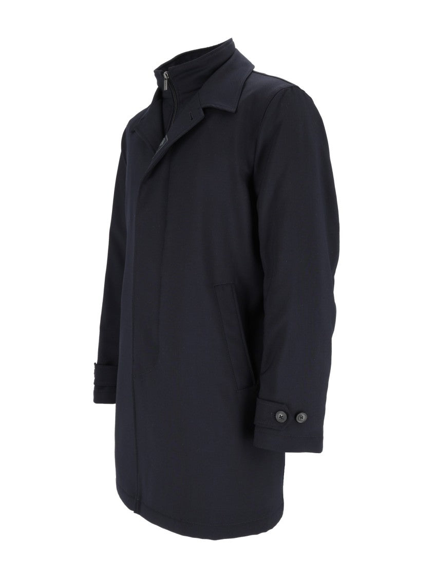 Fay Morning Black Minimalist Coat