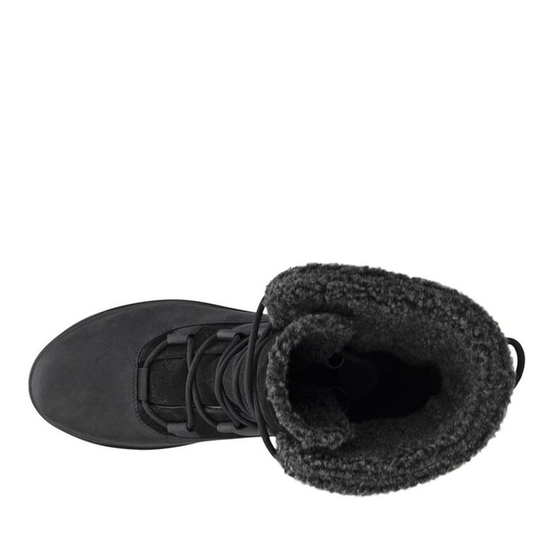 Ecco Black Solice Solice Textured Collar Lace-Up Nubuck Ankle Boots