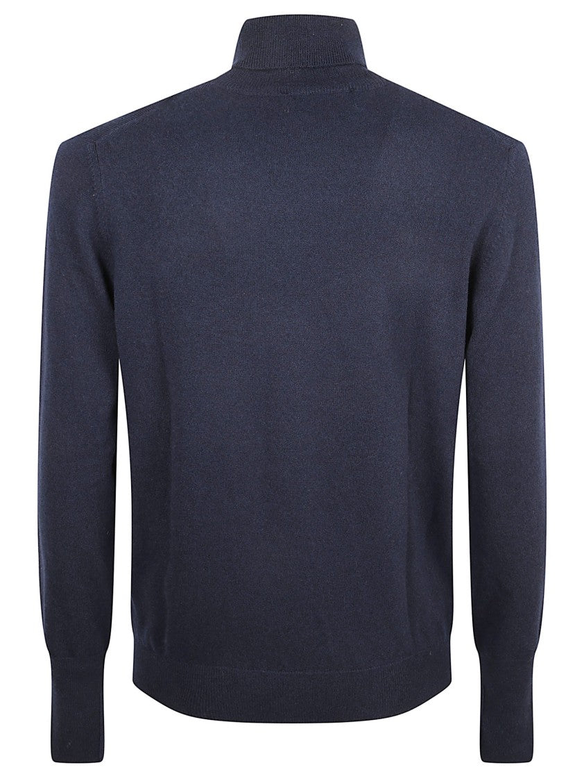 Ballantyne Classic Blue Wool Sweater With Fine Knit Texture