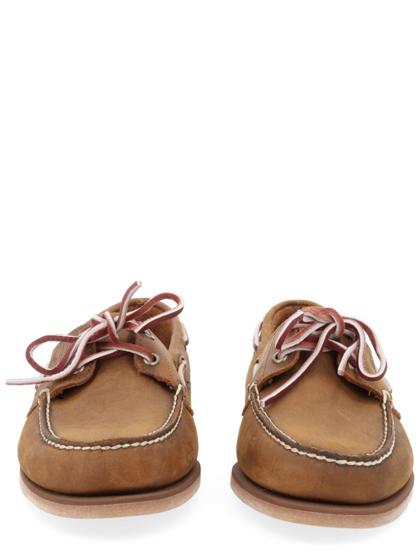 Timberland Natural Classic Boat White Stitching Loafers