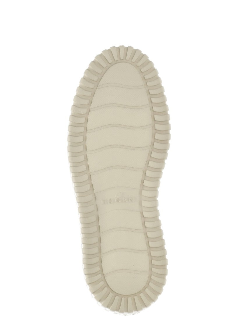 Hogan Ivory Leather Low-Top Sneakers