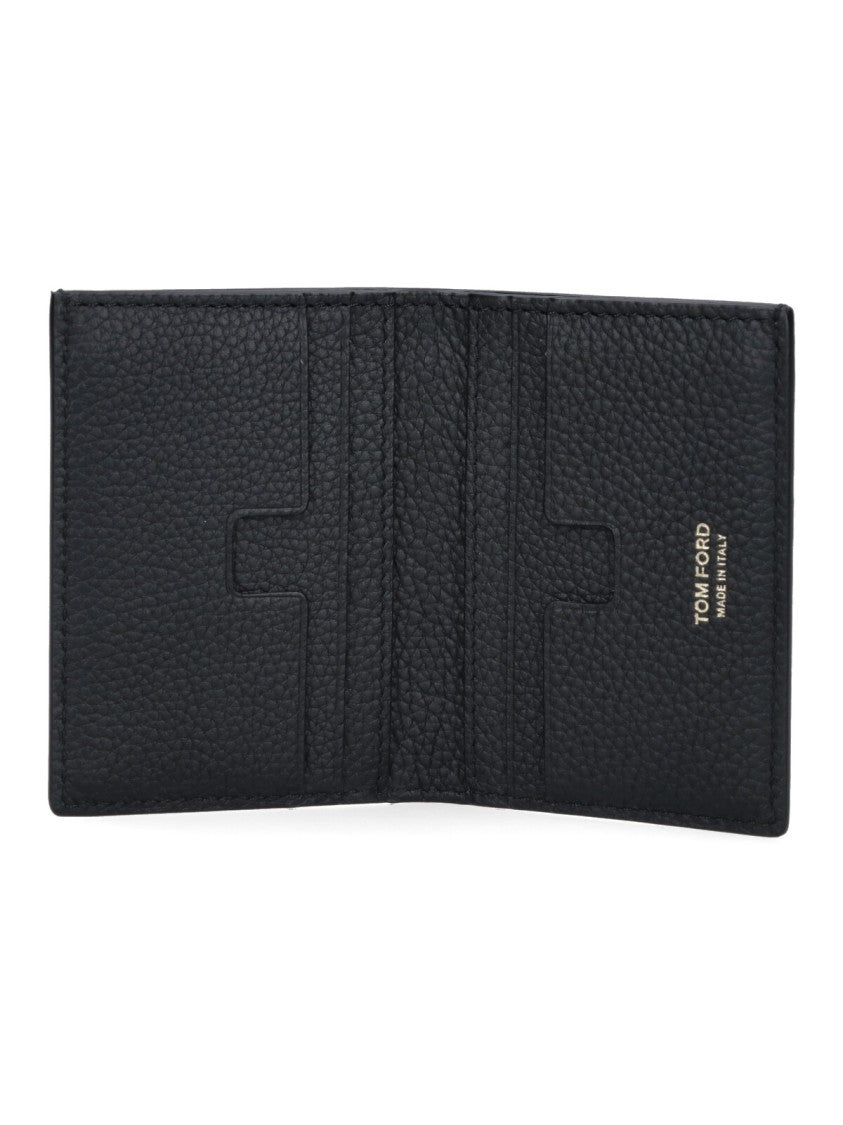 Tom Ford Black Calfskin Bi-Fold Card Holder