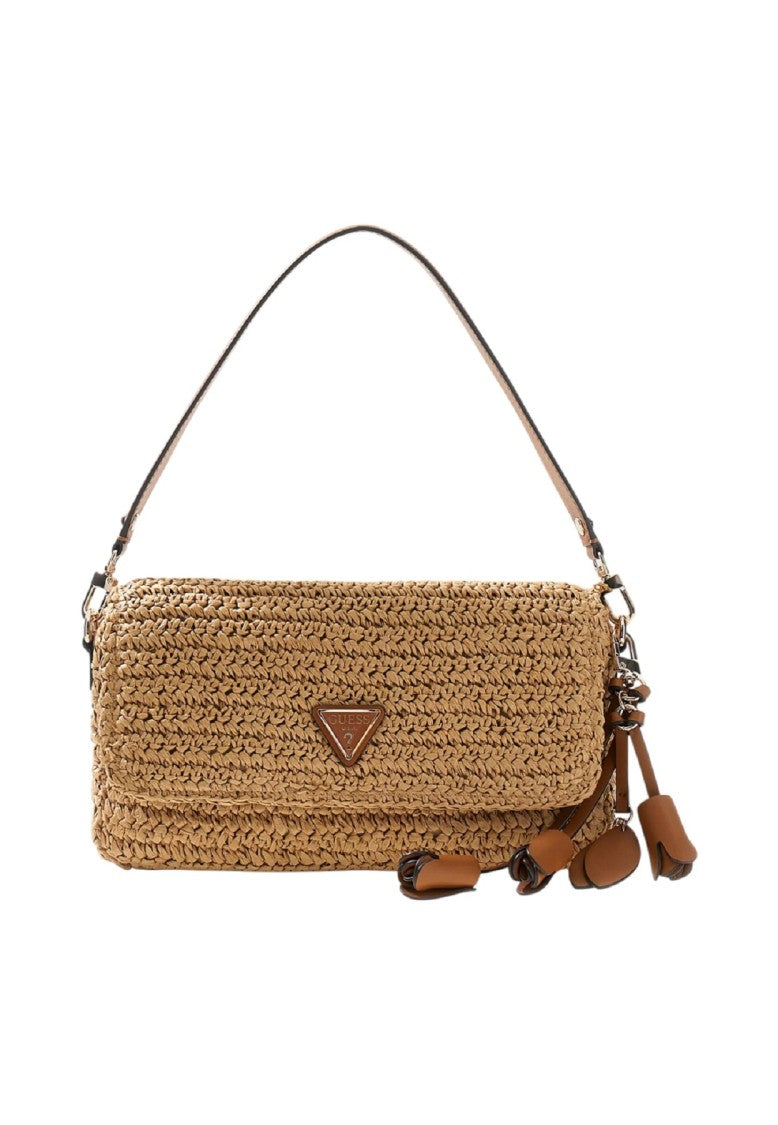 Guess Ophelia Raffia Shoulder Bag