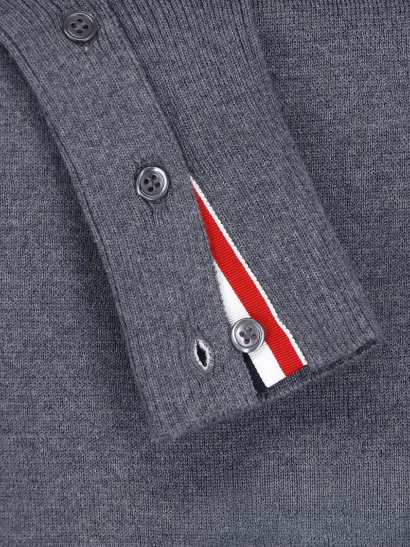 Thom Browne Crew Neck Sweater With Bold Stripe Accents