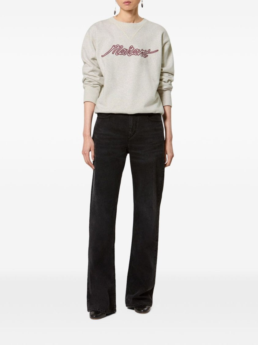 Isabel Marant Étoile Grey Relaxed Fit Embroidered Logo Sweater