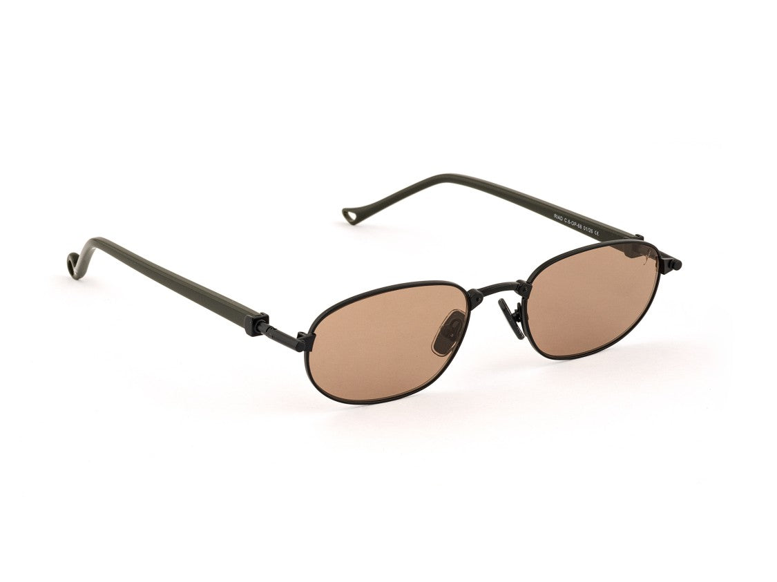 Eyepetizer Black Riad Thin Metal Geometric Sunglasses