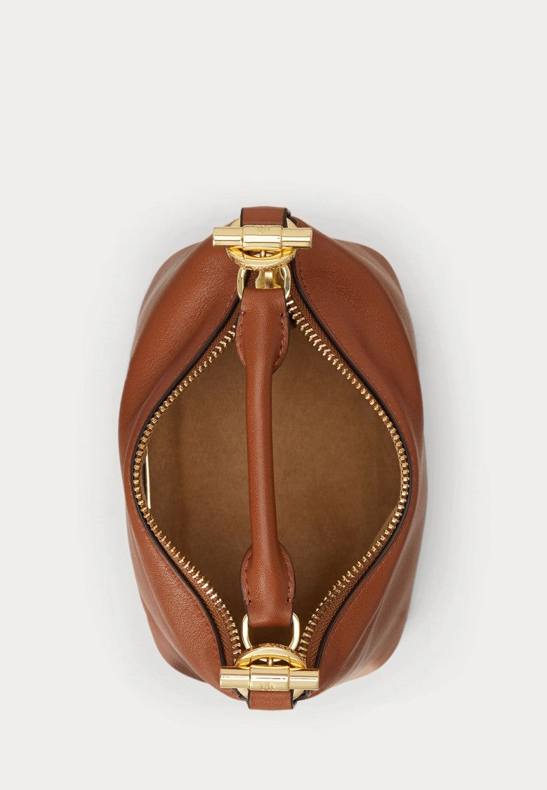 Lauren Ralph Lauren Structured Handbag In Rich Brown Leather