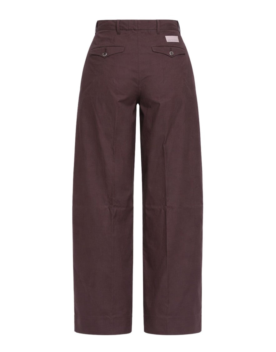 Nine In The Morning Tailored Cotton Stretch Pants With Refined Pleat Detail