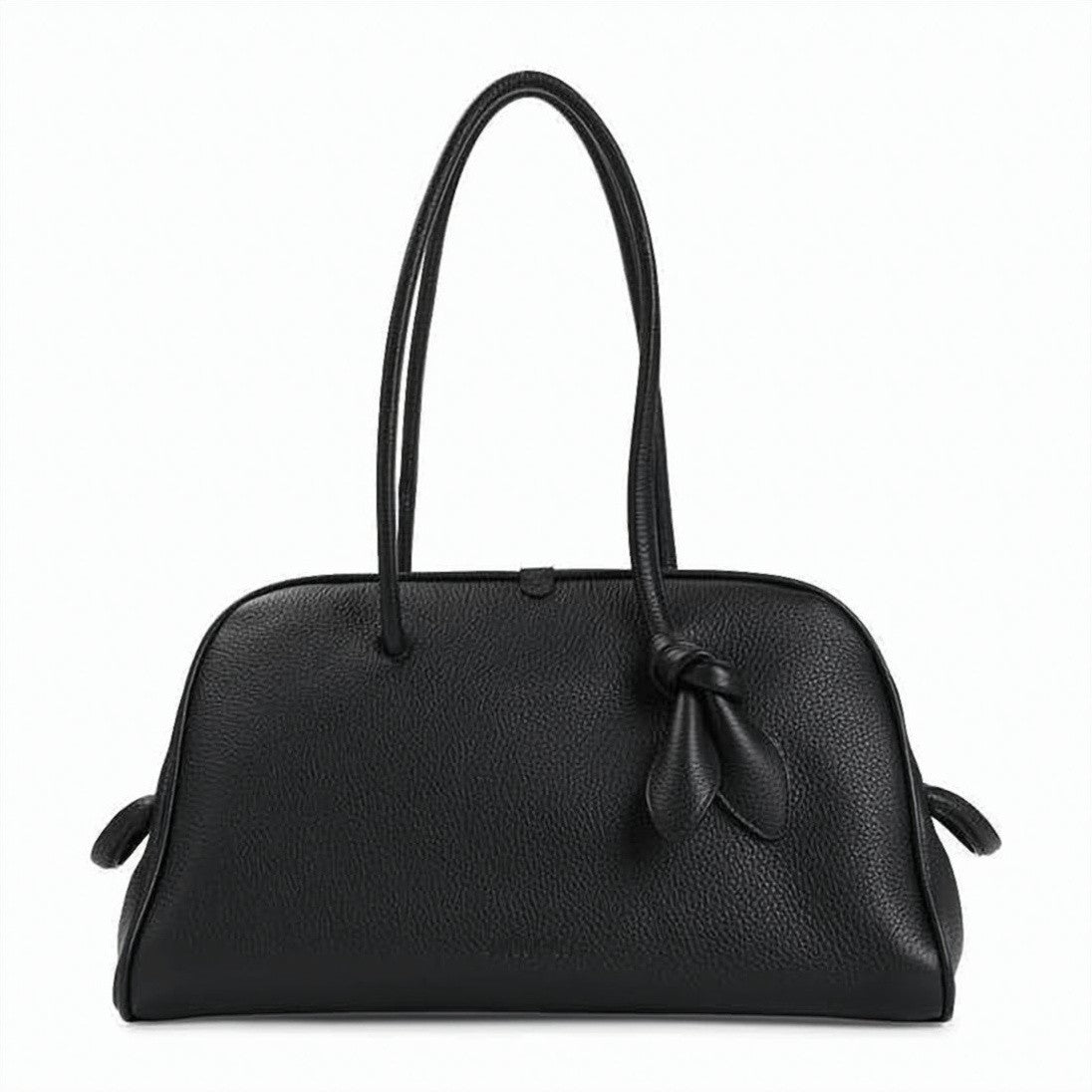 Jacquemus Pebbled Leather Bowling Bag With Knot Detail