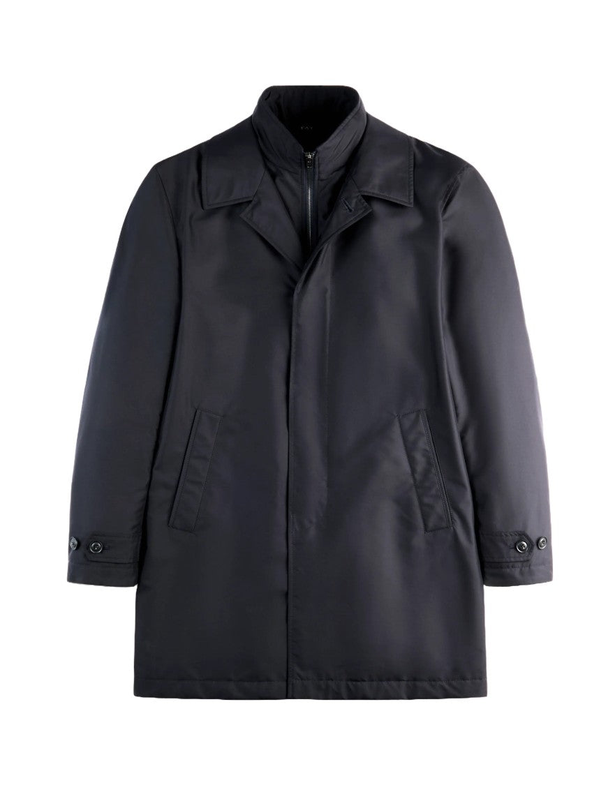 Fay Double-Front Waterproof Raincoat With Classic Collar